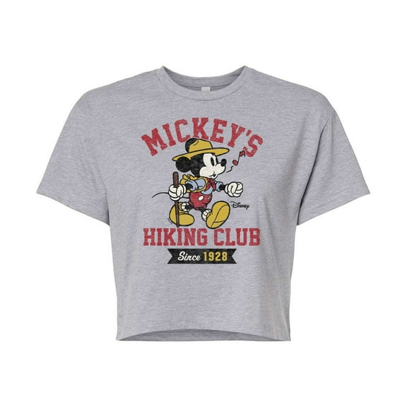 Disney - Mickey & Friends - Mickey's Hiking Club - Since 1928 - Juniors Cropped Cotton Blend T-Shirt