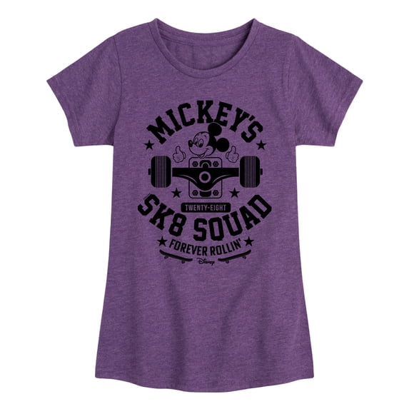 Disney - Mickey & Friends - Mickey's SK8 Sqaud - Forever Rolling - Toddler And Youth Girls Short Sleeve Graphic T-Shirt