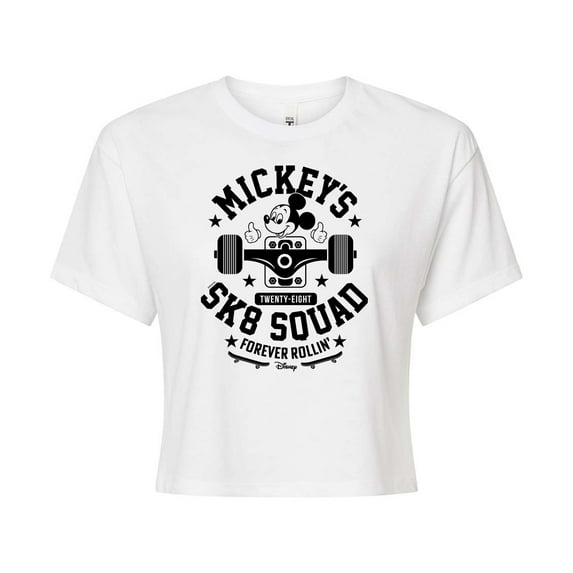 Disney - Mickey & Friends - Mickey's Sk8 Squad - Forever Rollin - Juniors Cropped Cotton Blend T-Shirt