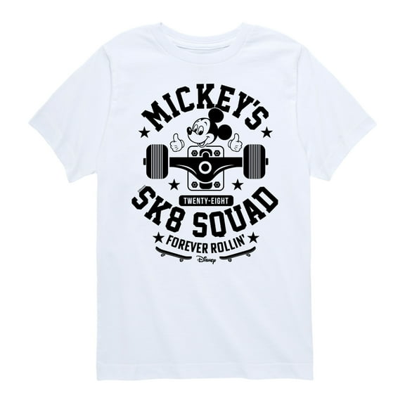 Disney - Mickey & Friends - Mickey's Sk8 Squad - Forever Rollin' - Skateboard - Toddler And Youth Short Sleeve Graphic T-Shirt
