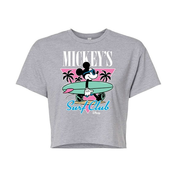 Disney - Mickey & Friends - Mickey's Surf Club - Miami Retro Colors - Juniors Cropped Cotton Blend T-Shirt