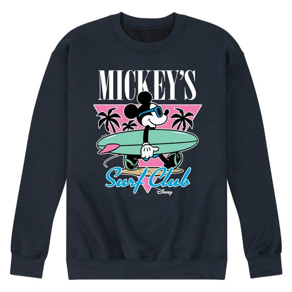 Disney - Mickey & Friends - Mickey's Surf Club - Miami Retro Colors - Men's Crew Neck Fleece Pullover