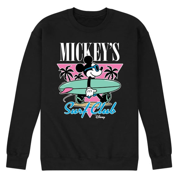 Disney - Mickey & Friends - Mickey's Surf Club - Miami Retro Colors - Men's Crew Neck Fleece Pullover