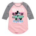 thumbnail image 1 of Disney - Mickey & Friends - Mickey's Surf Club - Miami Retro Colors - Toddler And Youth Girls Raglan Graphic T-Shirt, 1 of 5