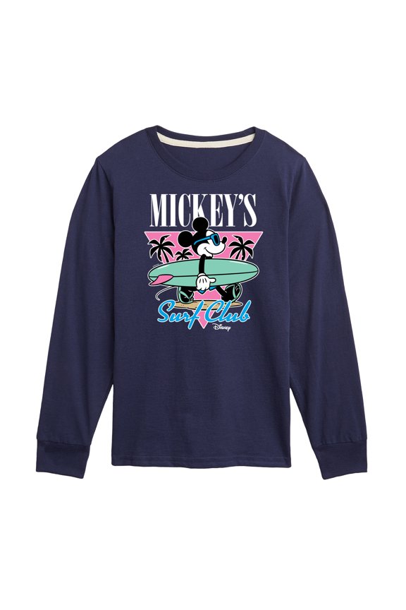 - Mickey & Friends - Mickey's Surf Club - Miami Retro Colors - Toddler And Youth Long Sleeve Graphic T-Shirt