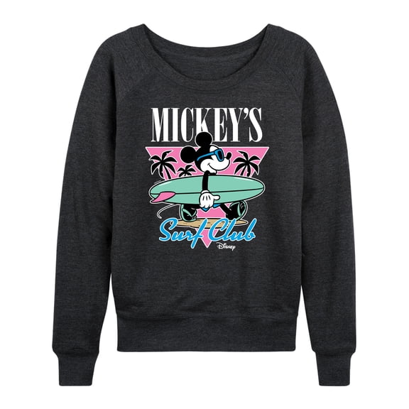 Disney - Mickey & Friends - Mickey's Surf Club - Miami Retro Colors - Women's Lightweight French Terry Long Sleeve Shirt
