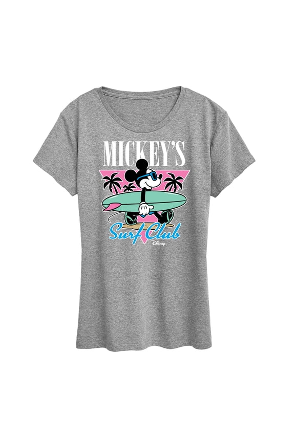 - Mickey & Friends - Mickey's Surf Club - Miami Retro Colors - Women's Short Sleeve Graphic T-Shirt