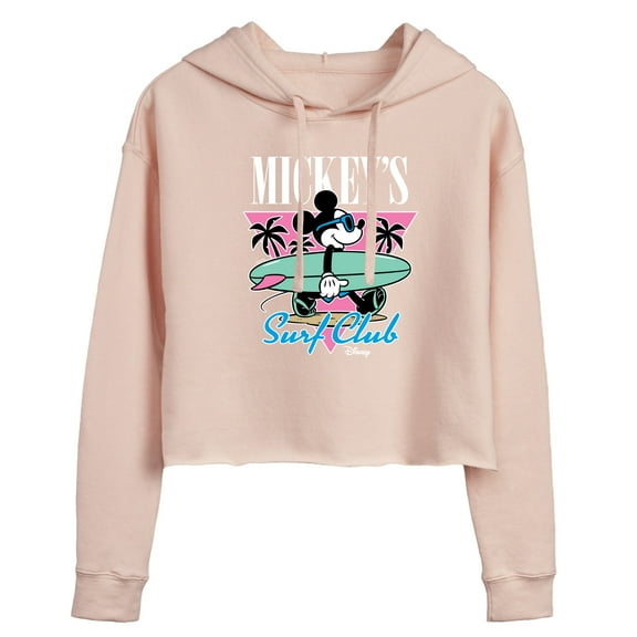 Disney - Mickey & Friends - Mickey's Surf Club - Palm Trees - Juniors Cropped Pullover Hoodie