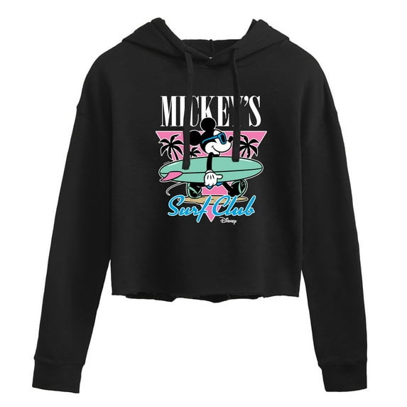 Disney - Mickey & Friends - Mickey's Surf Club - Palm Trees - Juniors Cropped Pullover Hoodie