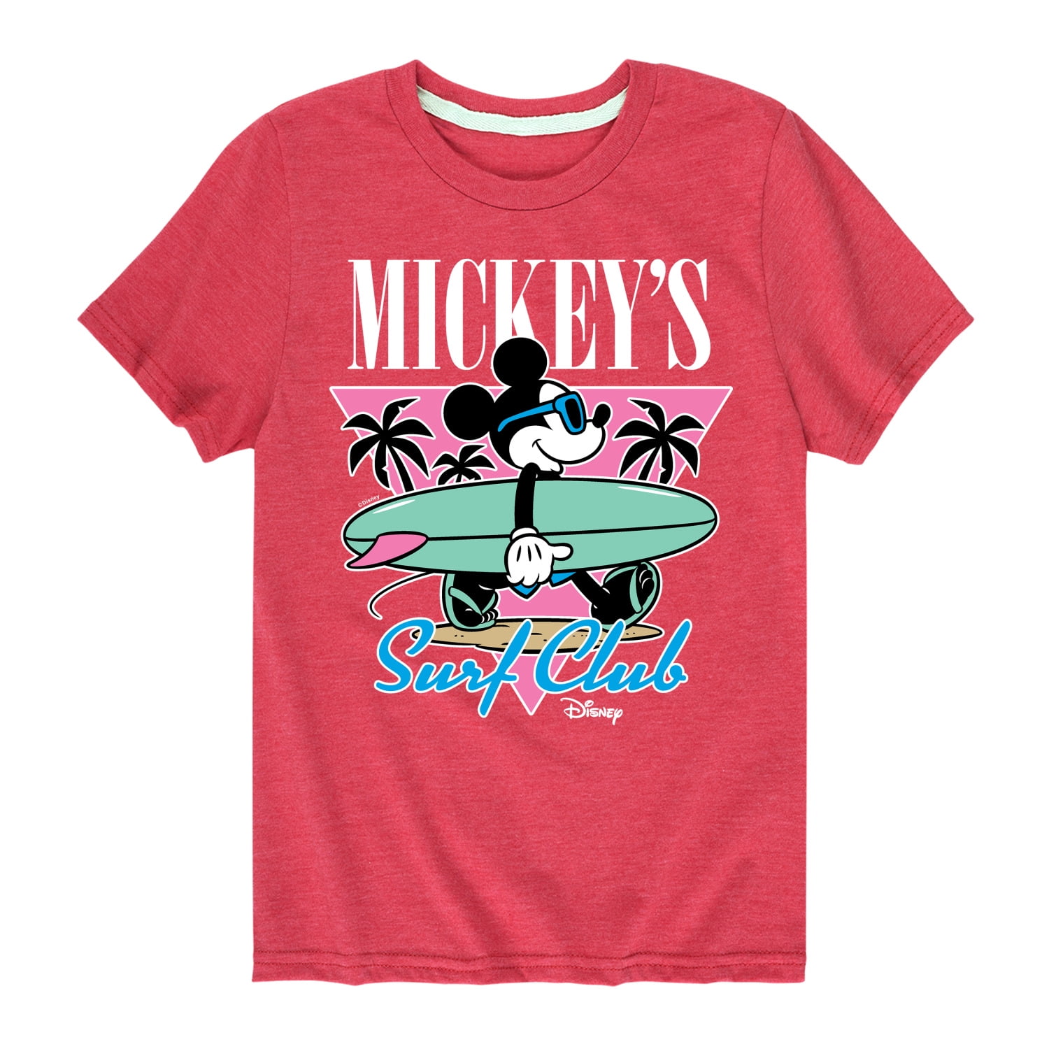 Disney - Mickey & Friends - Mickey's Surf Club - Surf Boarding - Palm Trees  - Toddler And Youth Short Sleeve Graphic T-Shirt