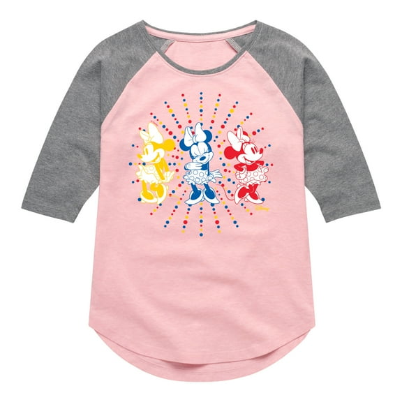Disney - Mickey & Friends - Minnie - All Smiles - Toddler And Youth Girls Raglan Graphic T-Shirt