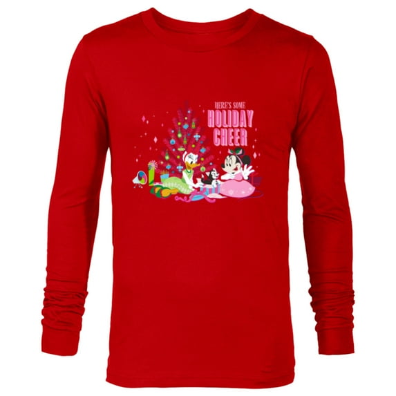 Disney Mickey & Friends Minnie & Daisy Holiday Cheer - Long Sleeve T-Shirt for Men - Customized-New Red