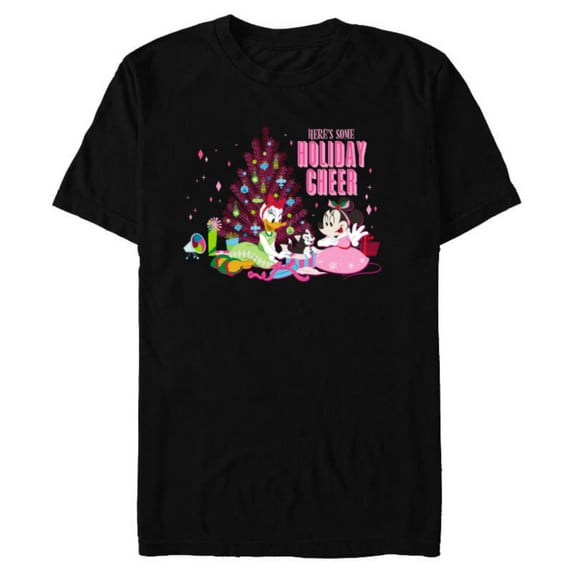 Disney Mickey & Friends Minnie & Daisy Holiday Cheer - Short Sleeve Blended T-Shirt for Adults - Customized-Black