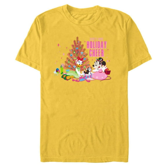 Disney Mickey & Friends Minnie & Daisy Holiday Cheer - Short Sleeve Blended T-Shirt for Adults - Customized-Yellow