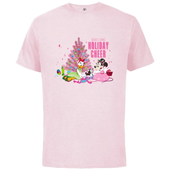 Disney Mickey & Friends Minnie & Daisy Holiday Cheer - Short Sleeve Cotton T-Shirt for Adults - Customized-Soft Pink