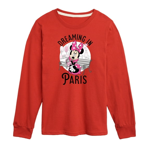 Disney - Mickey & Friends - Minnie Dreaming in Paris - Toddler And Youth Long Sleeve Graphic T-Shirt