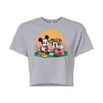 thumbnail image 1 of Disney - Mickey & Friends - Minnie & Mickey Enjoy the Sunset - Juniors Cropped Cotton Blend T-Shirt, 1 of 5