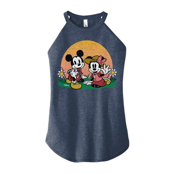 Disney - Mickey & Friends - Minnie & Mickey Enjoy the Sunset - Juniors High Neck Tank Top