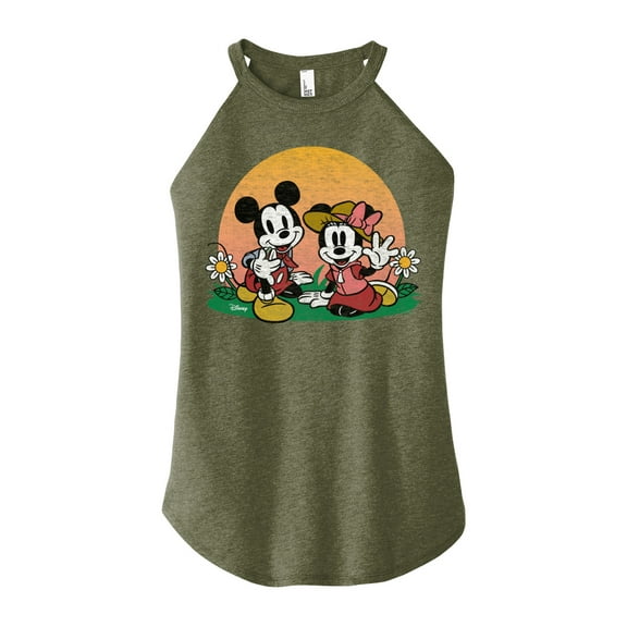 Disney - Mickey & Friends - Minnie & Mickey Enjoy the Sunset - Juniors High Neck Tank Top