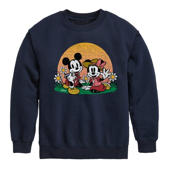 Disney - Mickey & Friends - Minnie & Mickey Enjoy the Sunset - Toddler And Youth Crewneck Fleece Sweatshirt