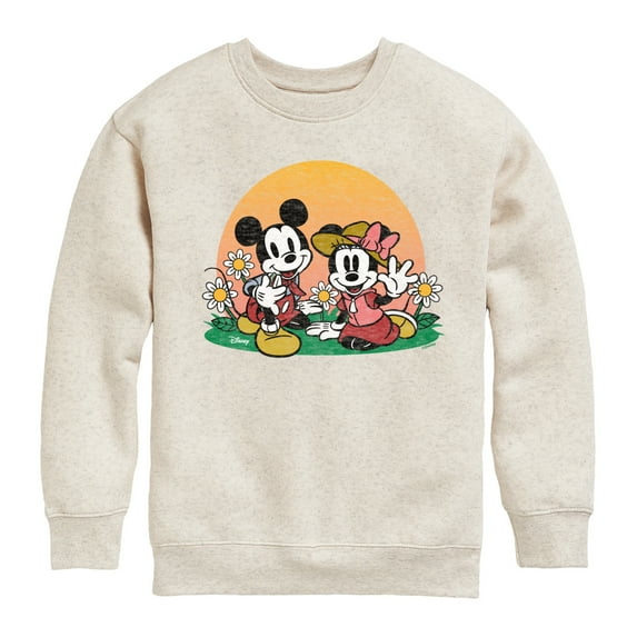 Disney - Mickey & Friends - Minnie & Mickey Enjoy the Sunset - Toddler And Youth Crewneck Fleece Sweatshirt