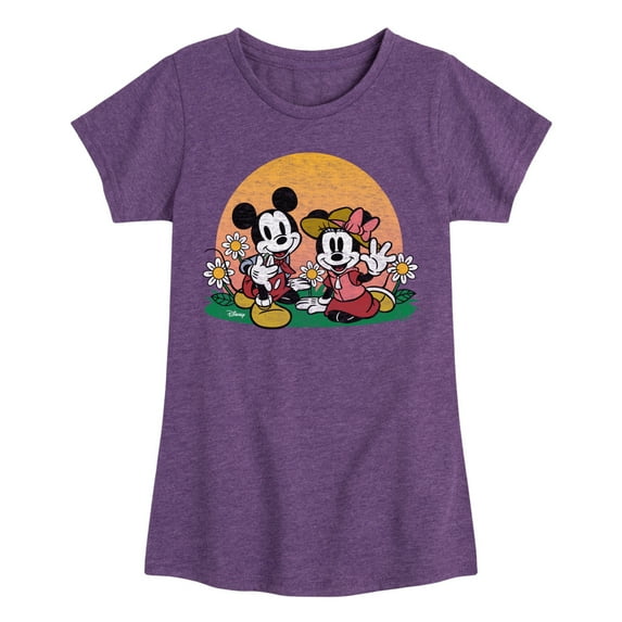 Disney - Mickey & Friends - Minnie & Mickey Enjoy the Sunset - Toddler And Youth Girls Short Sleeve Graphic T-Shirt