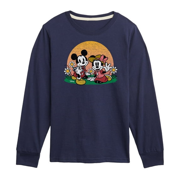 Disney - Mickey & Friends - Minnie & Mickey Enjoy the Sunset - Toddler And Youth Long Sleeve Graphic T-Shirt