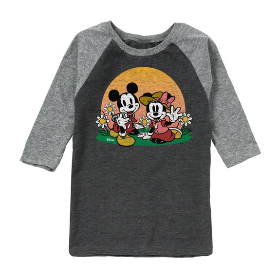 Disney - Mickey & Friends - Minnie & Mickey Enjoy the Sunset - Toddler And Youth Raglan Graphic T-Shirt