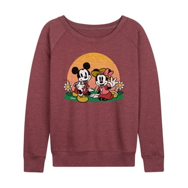 Disney - Mickey & Friends - Minnie & Mickey Enjoy the Sunset - Women's Lightweight French Terry Long Sleeve Shirt