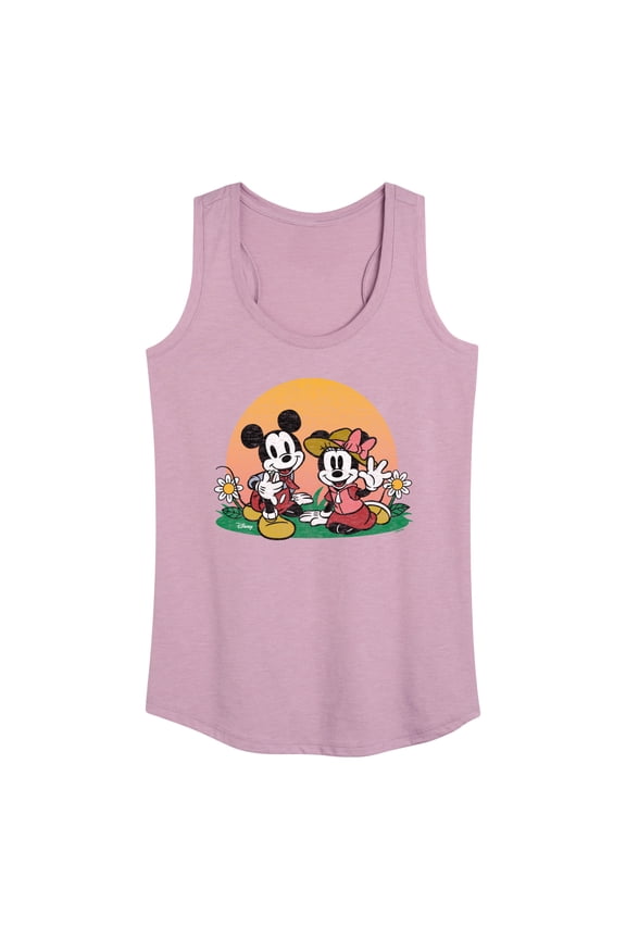 - Mickey & Friends - Minnie & Mickey Enjoy the Sunset - Women's Racerback Tank Top