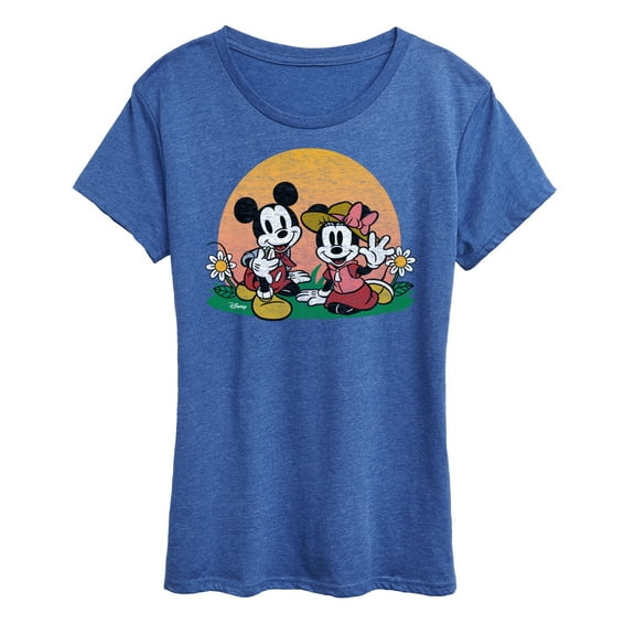Disney - Mickey & Friends - Minnie & Mickey Enjoy the Sunset - Women's Short Sleeve Graphic T-Shirt