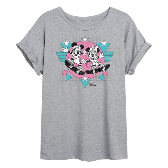 Disney - Mickey & Friends - Minnie & Mickey Skater - Retro Style - Women's Oversized T-Shirt