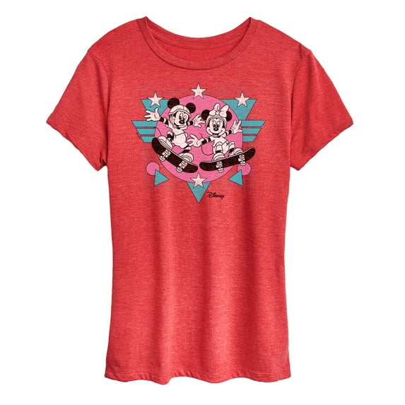 Disney - Mickey & Friends - Minnie & Mickey Skater - Retro Style - Women's Short Sleeve Graphic T-Shirt