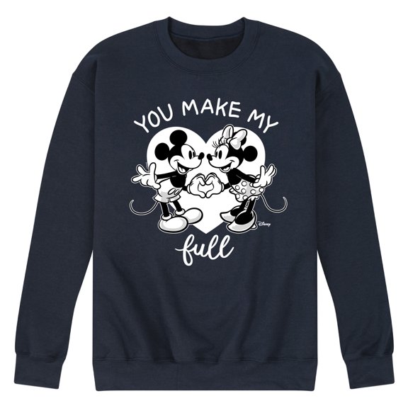 Disney - Mickey & Friends - Minnie & Mickey - You Make My Heart Full - Men's Crew Neck Fleece Pullover
