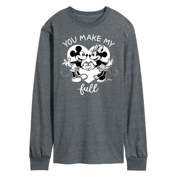 Disney - Mickey & Friends - Minnie & Mickey - You Make My Heart Full - Men's Long Sleeve T-Shirt