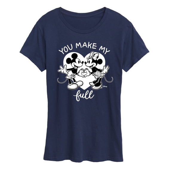 Disney - Mickey & Friends - Minnie & Mickey - You Make My Heart Full - Women's Short Sleeve Graphic T-Shirt