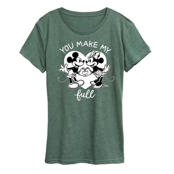 Disney - Mickey & Friends - Minnie & Mickey - You Make My Heart Full - Women's Short Sleeve Graphic T-Shirt