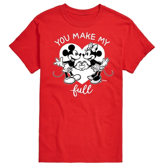 Disney - Mickey & Friends - Minnie & Mickey - You Make My Heart full - Men's Short Sleeve Graphic T-Shirt