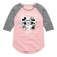 thumbnail image 1 of Disney - Mickey & Friends - Minnie & Mickey - You Make My Heart full - Toddler And Youth Girls Raglan Graphic T-Shirt, 1 of 5