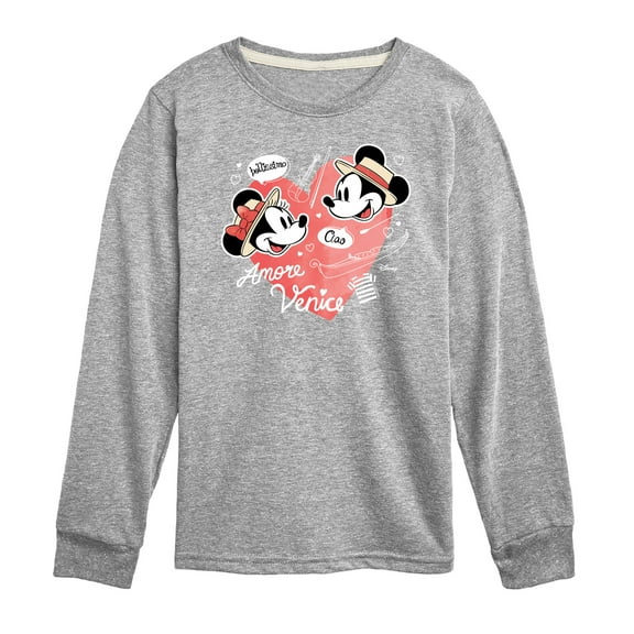 Disney - Mickey & Friends - Minnie & Mickey in Paris - Amore Venice - Bellissimo - Toddler And Youth Long Sleeve Graphic T-Shirt