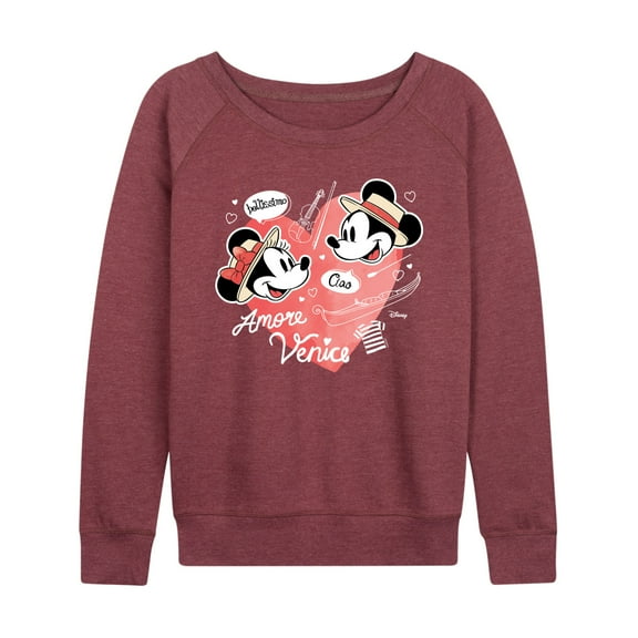 Disney - Mickey & Friends - Paris Amore Venice Bellissimo - Women's Lightweight French Terry Long Sleeve Shirt