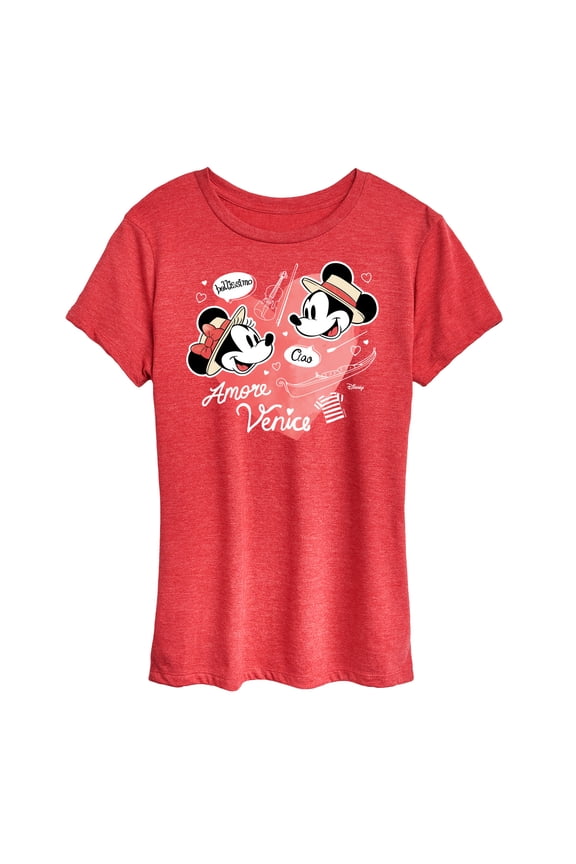 - Mickey & Friends - Minnie & Mickey in Paris - Amore Venice - Bellissimo - Women's Short Sleeve Graphic T-Shirt