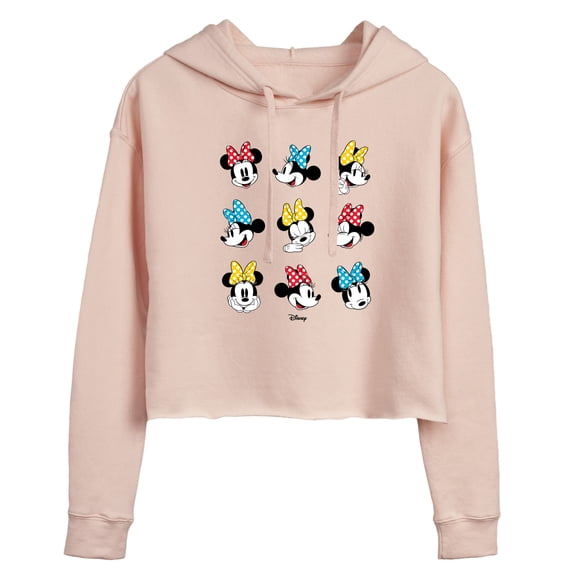 Disney - Mickey & Friends - Minnie Mouse - All the Expressions of Minnie - Juniors Cropped Pullover Hoodie