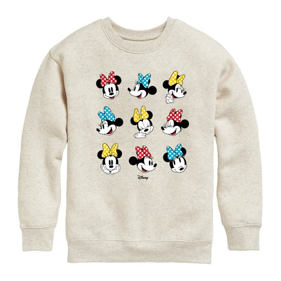 Disney - Mickey & Friends - Minnie Mouse - All the Expressions of Minnie - Toddler And Youth Crewneck Fleece Sweatshirt