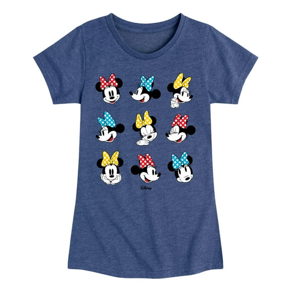 Disney - Mickey & Friends - Minnie Mouse - All the Expressions of Minnie - Toddler And Youth Girls Short Sleeve Graphic T-Shirt