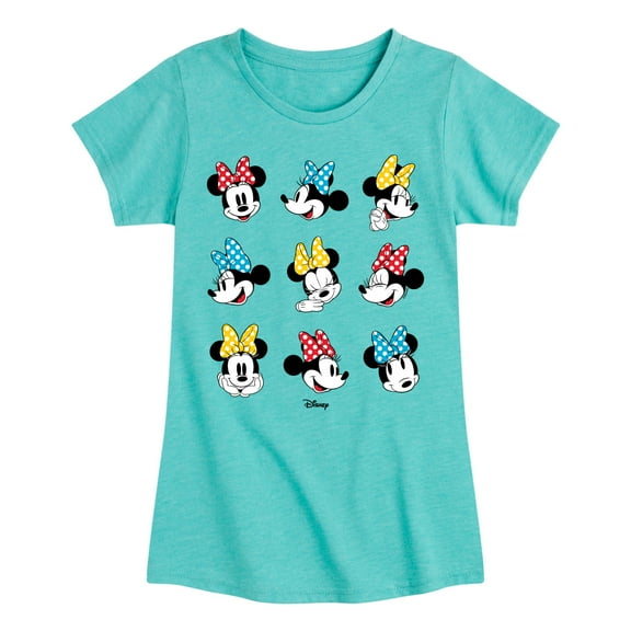 Disney - Mickey & Friends - Minnie Mouse - All the Expressions of Minnie - Toddler And Youth Girls Short Sleeve Graphic T-Shirt