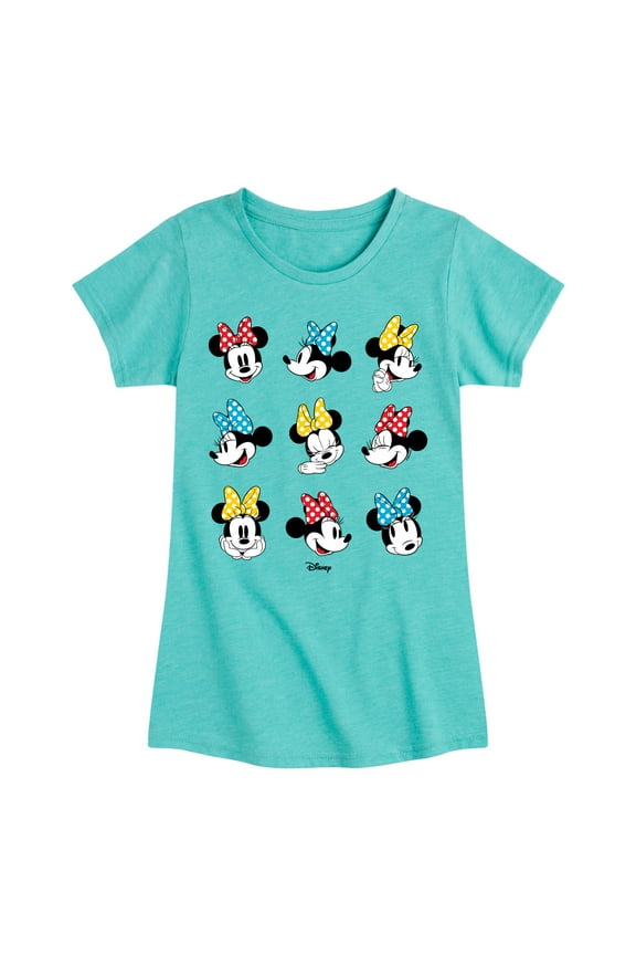 - Mickey & Friends - Minnie Mouse - All the Expressions of Minnie - Toddler And Youth Girls Short Sleeve Graphic T-Shirt