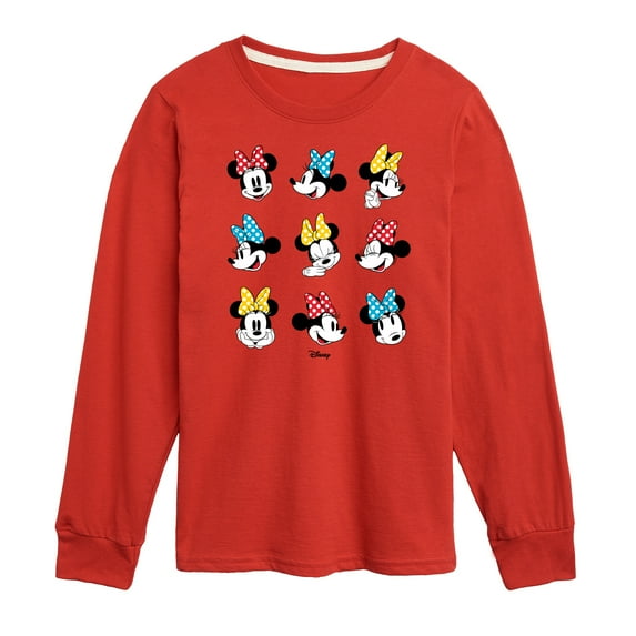 Disney - Mickey & Friends - Minnie Mouse - All the Expressions of Minnie - Toddler And Youth Long Sleeve Graphic T-Shirt