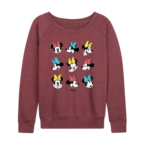 Disney - Mickey & Friends - All the Expressions of Minnie Mouse- Women's Lightweight French Terry Long Sleeve Shirt