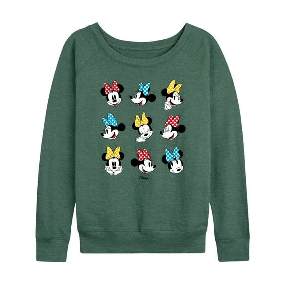 Disney - Mickey & Friends - All the Expressions of Minnie Mouse- Women's Lightweight French Terry Long Sleeve Shirt